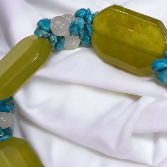 Vintage Beaded Agate and Turquoise Bracelet - Picture 2 of 2